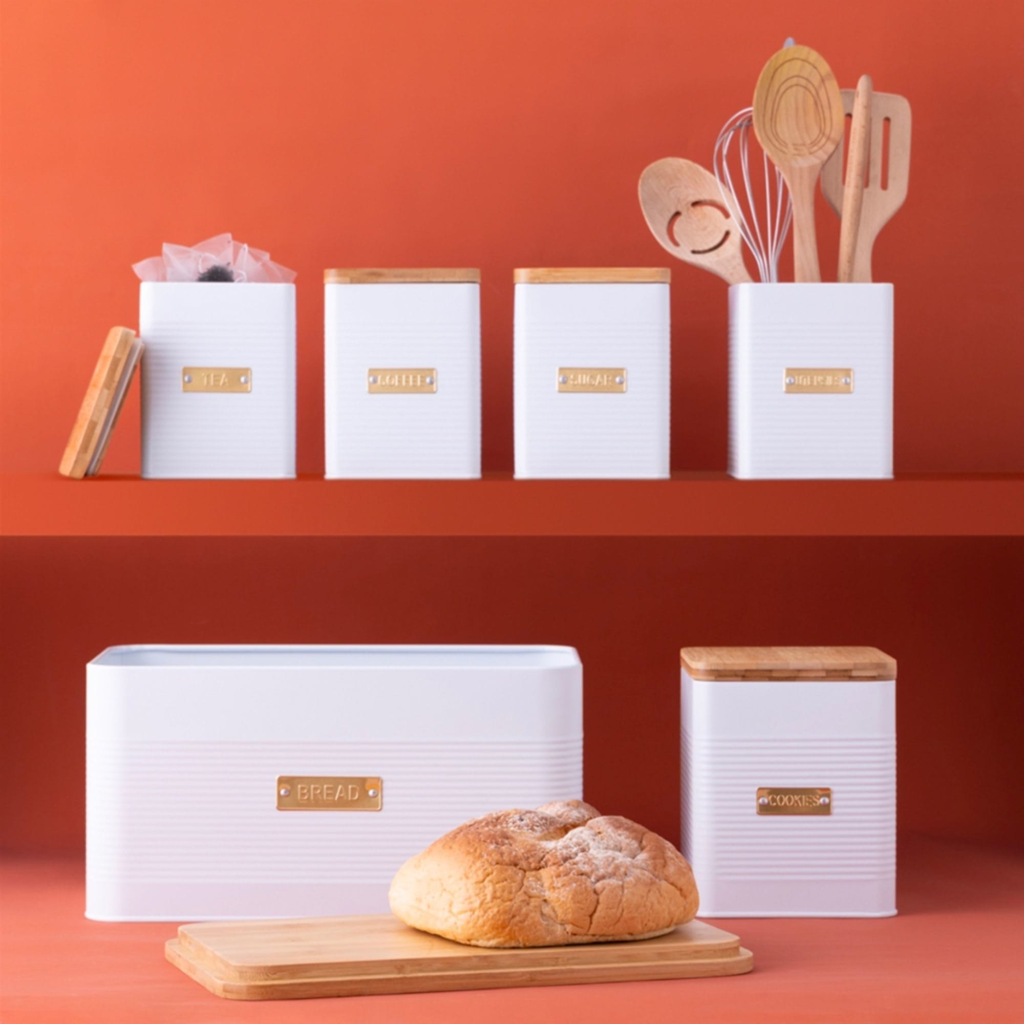 Typhoon Otto Square Bread Bin White Kitchen Warehouse™